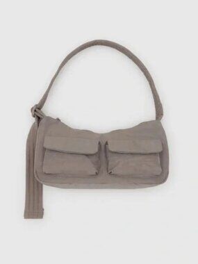 NEW BAGGU Nylon Puffer Cargo Shoulder Bag in Dove